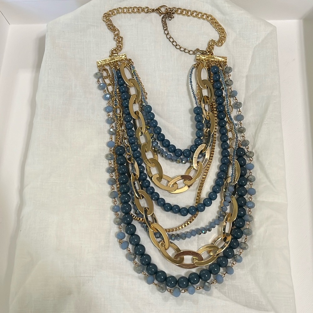 Blue Beaded Necklace - image 6